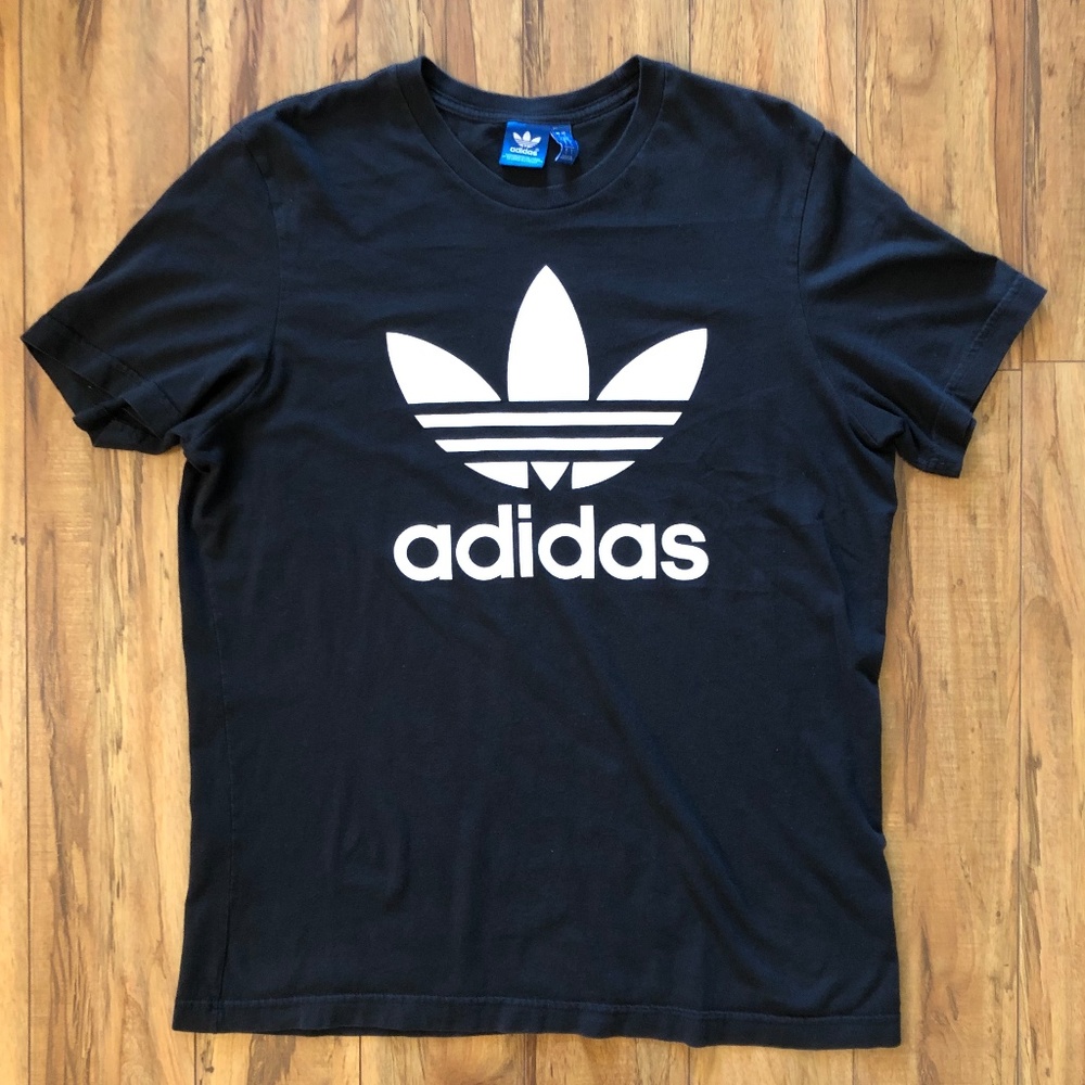Adidas Trefoil Logo Tee T shirt - Large Black